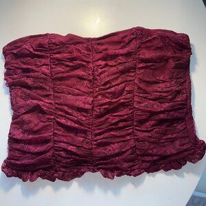 Urban Outfitters Maroon Lacy Tube Top Large